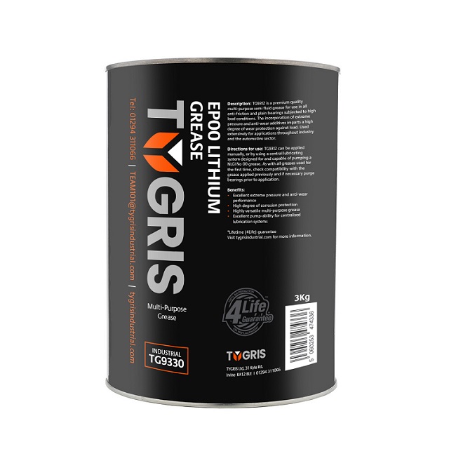TYGRIS Lithium EP00 Grease 3kg - TG9330 - Box of 4